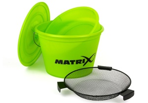 Set Nadire Matrix Fishing Lime Bucket, Galeata 20L + Capac + Lighean + Sita Ø=35cm