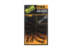 Vartej cu Agrafa Rapida si Anou Fox Edges Kwik Change Hook Swivels, 10buc/plic