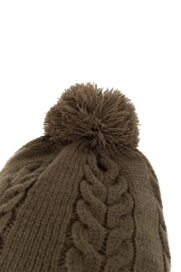 Caciula Fox Khaki Knitted Bobble - Img 2