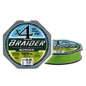 Fir Textil Konger Braider X4 0.10mm 9.8kg 150m Fluo Green - Img 1