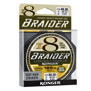 Fir Textil Konger Braider X8 0.18mm 21.4kg 150m Olive Green - Img 2