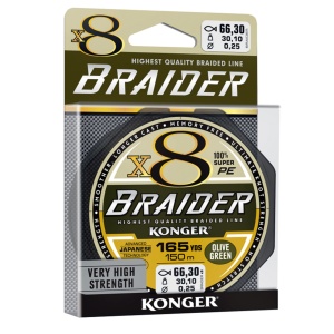 Fir Textil Konger Rigging Line Braider X8 0.20mm 25.3kg 10m Olive Green - Img 2