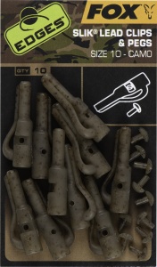 Clips Plumb Pierdut Fox Edges Camo Slik Lead Clip + Pegs Nr.10, 10buc/plic - Img 4