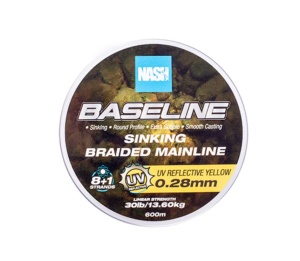 Fir Textil Nash Baseline Sinking Braid, UV Yellow, 600m