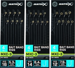 MXC-3 Size 12 Barbless 0.20mm 4 10cm Bait Band 8pcs