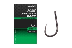 X8 X-Power Carp Size 14 Barbless - Eyed