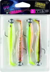 Slick Shad UV Mixed Colour Packs Loaded Head 2 9cm 4pcs 7g 2 0 - Img 2