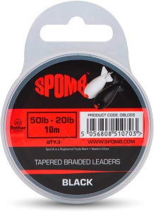 Fir Inaintas Conic Textil Spomb Tapered Braided Leader, Negru, 3x10m