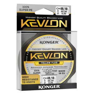 Fir Textil Konger Kevlon X4 0.16mm 15.9kg 150m Yellow Fluo - Img 2