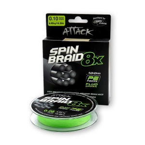 Formax - Fir Textil Attack Spinbraid 8X Verde Fluo 100m / 0,10mm / 6,92kg