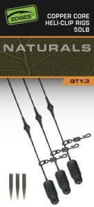 Segmente Fox Naturals Heli-clip Rigs Cooper Core, 50lbs, 3buc/pac - Img 2