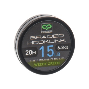 Carp Pro - Fir Textil Delight Braided Hooklink Soft Sinking Weedy Green 20m