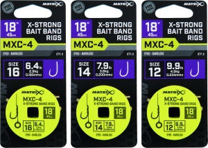 MXC-4 Size 12 Barbless 0.23mm 18 45cm X-Strong Bait Band 8pcs