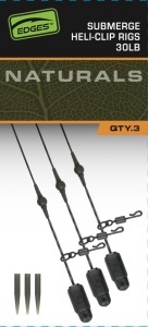 Segmente Fox Naturals Heli Clip Rigs Submerge, 30lbs, 3buc/pac - Img 2