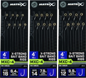 MXC-4 Size 12 Barbless 0.23mm 4 10cm X-Strong Bait Band 8pcs