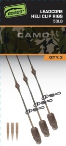 Segmente Fox Edges Naturals Heli Clip Rigs Leadcore, 50lbs, 3buc/pac - Img 2