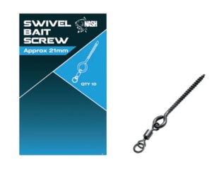 Surub din Metal cu Vartej si Anou Nash Swivel Bait Screw, 10buc/plic