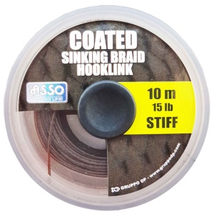 Fir Asso Coated Stiff Sinking Braid Hooklink 45Lb 10m Verde - Img 2