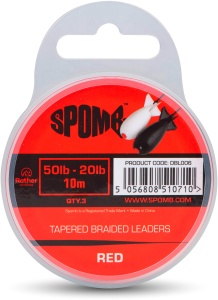 Fir Inaintas Conic Textil Spomb Tapered Braided Leader, Rosu, 3x10m