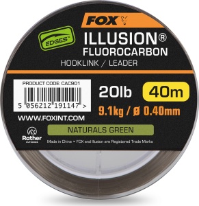 Inaintas/Fir Forfac Fluorocarbon Fox Illusion Hooklink/Leader, Naturals Green, 40m