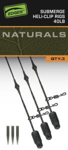 Segmente Fox Naturals Heli Clip Rigs Submerge, 40lbs, 3buc/pac - Img 2