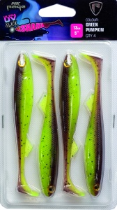 Slick Shad Packs 11cm 4.25in UV green pumpkin 4pcs - Img 2