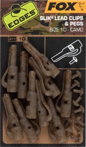 Clips Plumb Pierdut Fox Edges Camo Slik Lead Clip + Pegs Nr.10, 10buc/plic - Img 3
