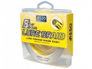 Fir Asso 8xPE Lure Braid 0.12mm 8.30kg 150m Galben