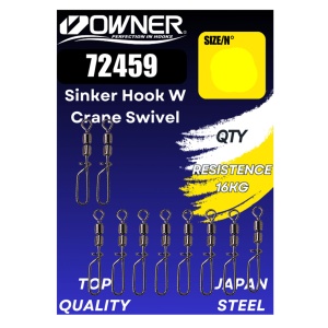 Vartej Agrafa Owner Amaz 72459 No.14 16kg Sinker Hook W Crane 10buc - Img 2
