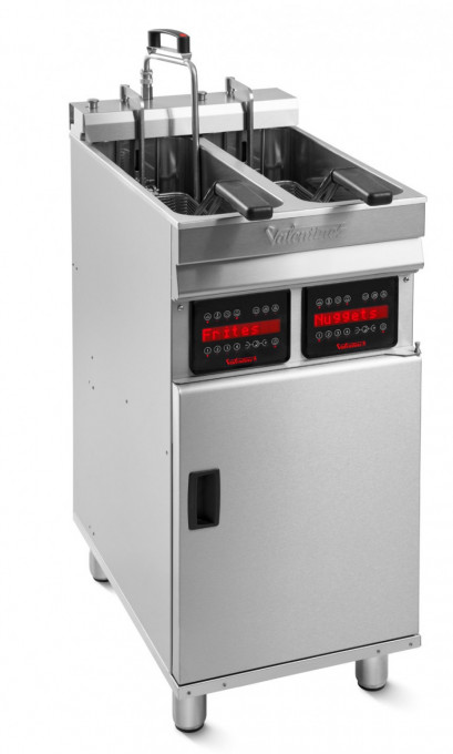 Friteuza dubla (2 x 10L) cu cu afisaj digital si filtrare, 400V Turbo
