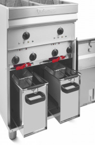Friteuza profesionala 2 cuve (2 x 10L) cu filtrare, 400V Turbo - Img 4