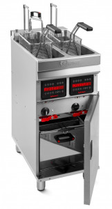Friteuza profesionala dubla (2 x 7L), cu afisaj digital si filtrare, 400V Turbo - Img 3