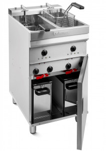 Friteuza profesionala 2 cuve (2 x 10L) cu filtrare, 400V Turbo - Img 5