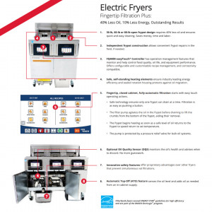 Friteuza profesionala Frymaster cu filtrare, 2 cuve (3 x 15L), electric, sistem FilterQuick® - Img 2