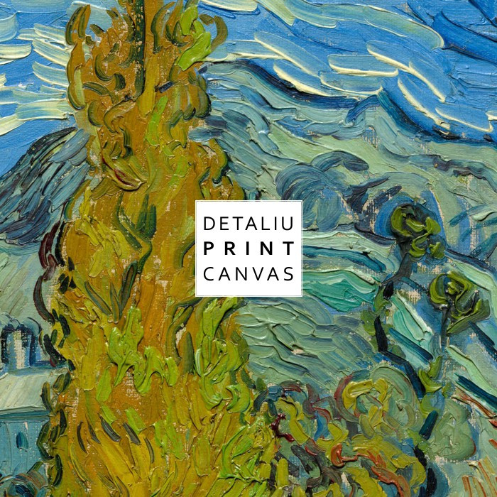 Tablou Van Gogh Doi Plopi pe un Drum printre Dealuri VG73