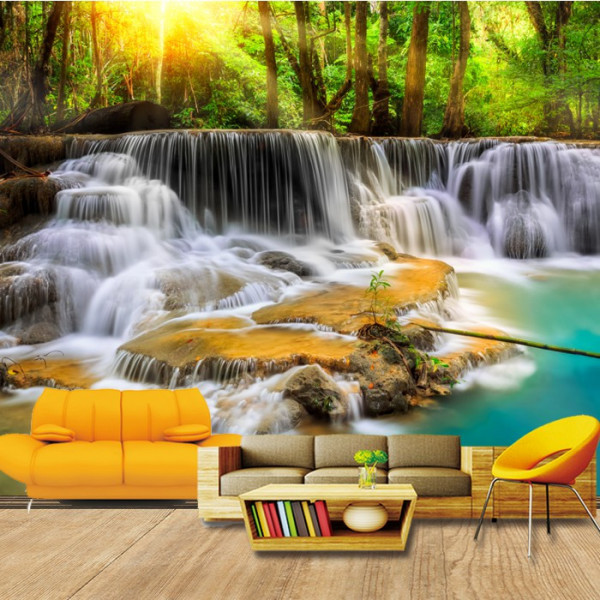 Fototapet 3D Cascada Printre Raze de Soare BNL131 - Img 3