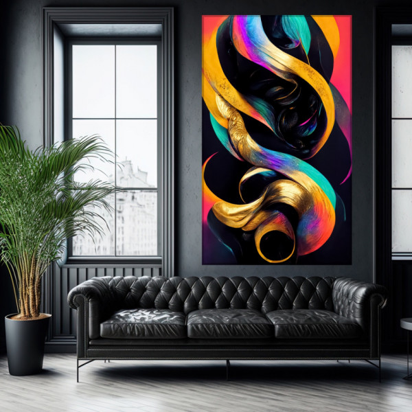 Tablou Canvas Design Psihedelic Multicolor Fluid FAB129