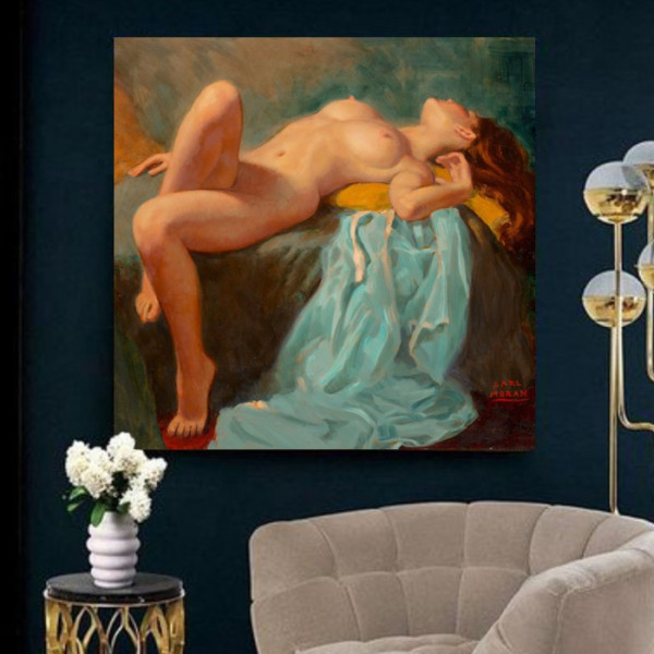 Tablou Canvas Femeie Goala Printre Cearceafuri ARTN12