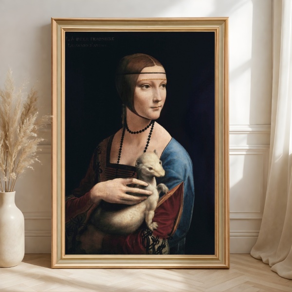 Tablou Canvas Leonardo da Vinci – Lady with an Ermine PCR16 Decor Renascentist