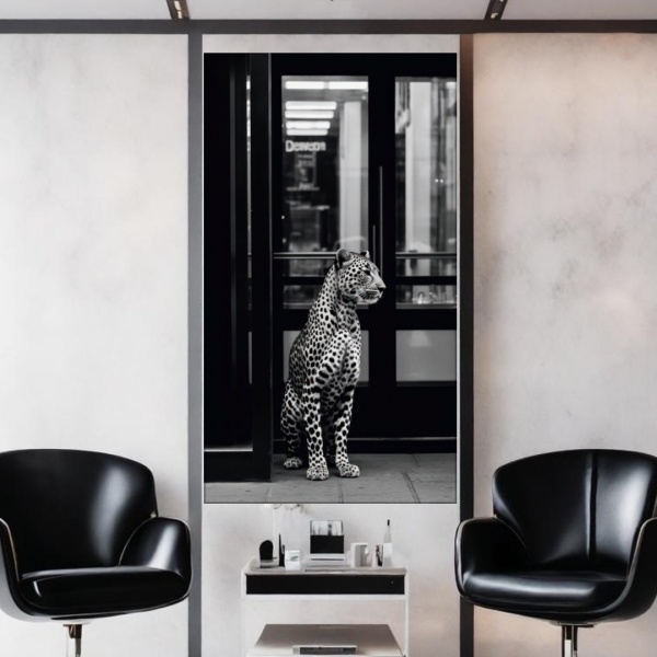 Tablou Canvas Leopard la Intrare in Magazin MYW6 - Img 3