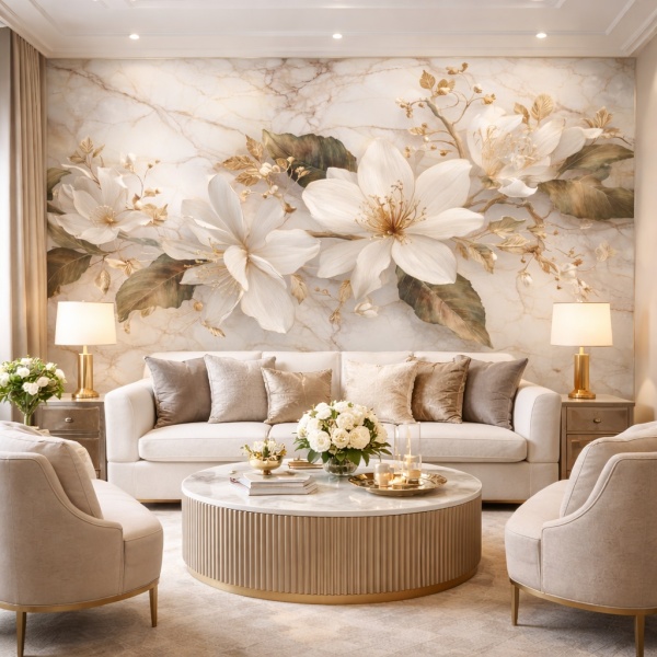 Fototapet Magnolia Marble Elegance Living
