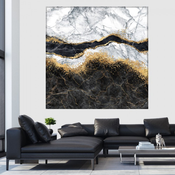 Tablou Canvas Abstract Black Marm ATF60 - Img 3