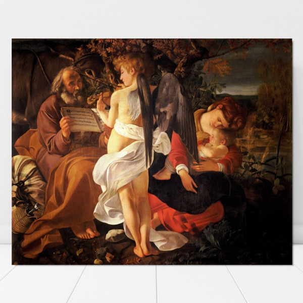 Tablou Canvas Caravaggio, Odihna în timpul Fugii în Egipt RBC1 - Img 3