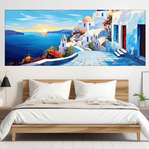 Tablou Canvas Faleză în Santorini, Grecia TPP47 - Img 3