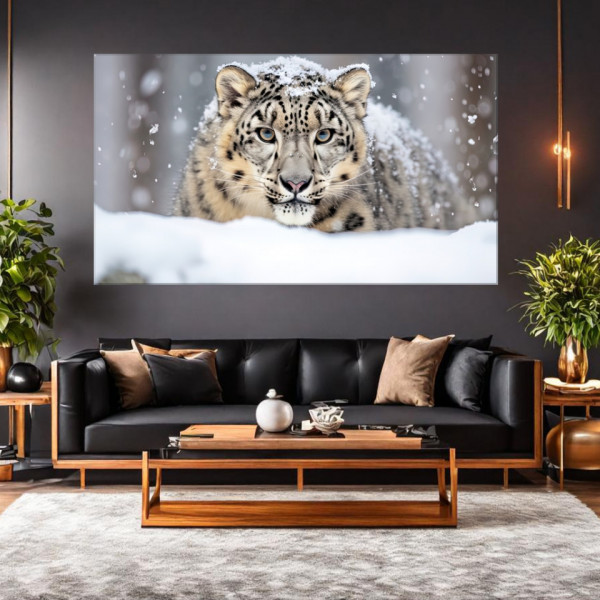 Tablou Canvas Leopard Simpatic in Zapada ATGR136