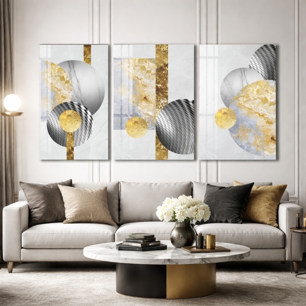 Set Multicanvas Marmură Imperial Gold ABSN62 - Img 3