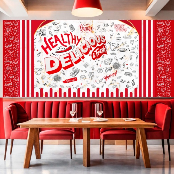 Fototapet Fast Food “Healthy &amp; Delicious” GMF17