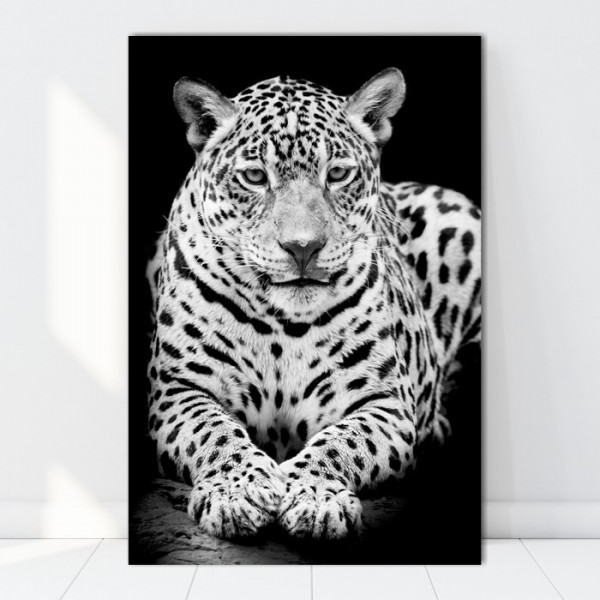Tablou Canvas Leopard Alb-Negru ATGR61