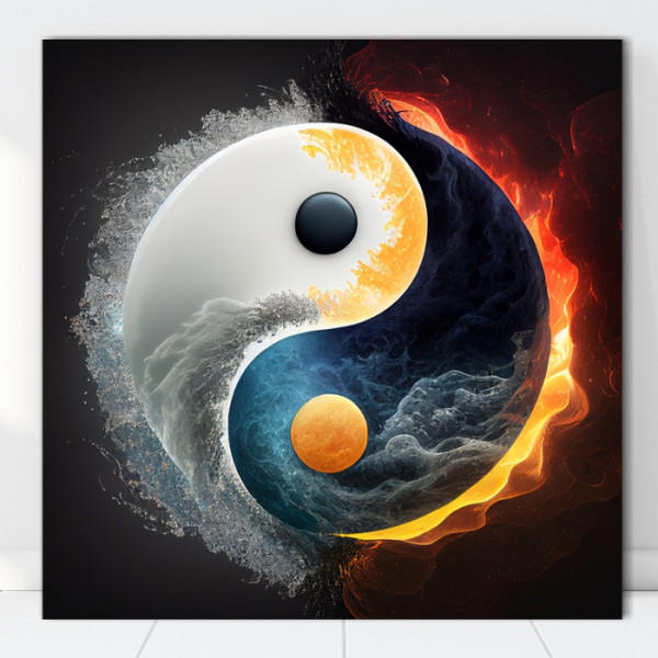Tablou Canvas Yin Yang Elemente Foc si Apa MSP57 - Img 3