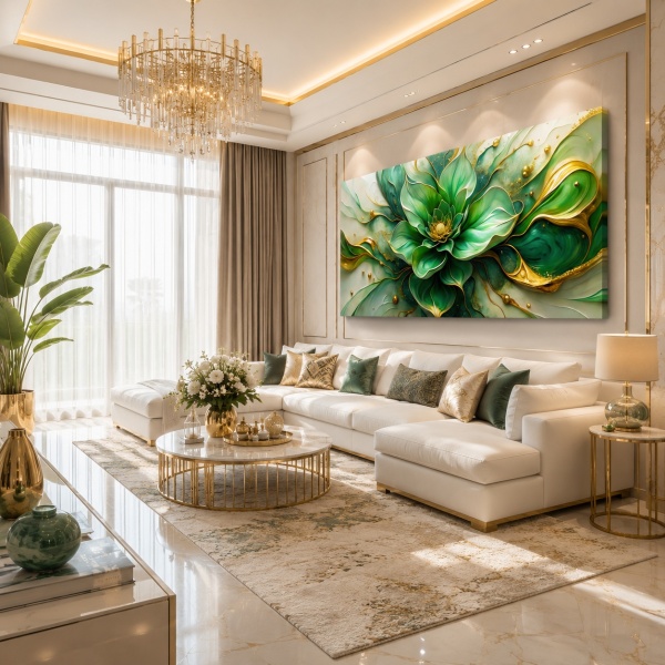 Tabloul Canvas Floarea de Smarald – Simbolul Renașterii, Prosperității și Puterii FLAR115 Living de lux